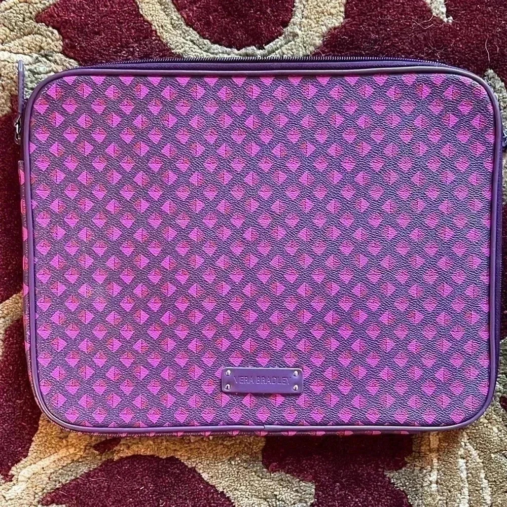 Vera Bradley Plum Studs iPad Sleeve Case Portfolio 2 Zip Closure - Picture 1 of 10